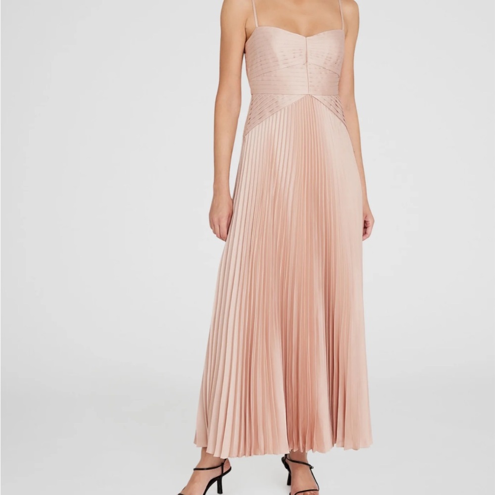 Club Monaco Pink Pleated Maxi Dress